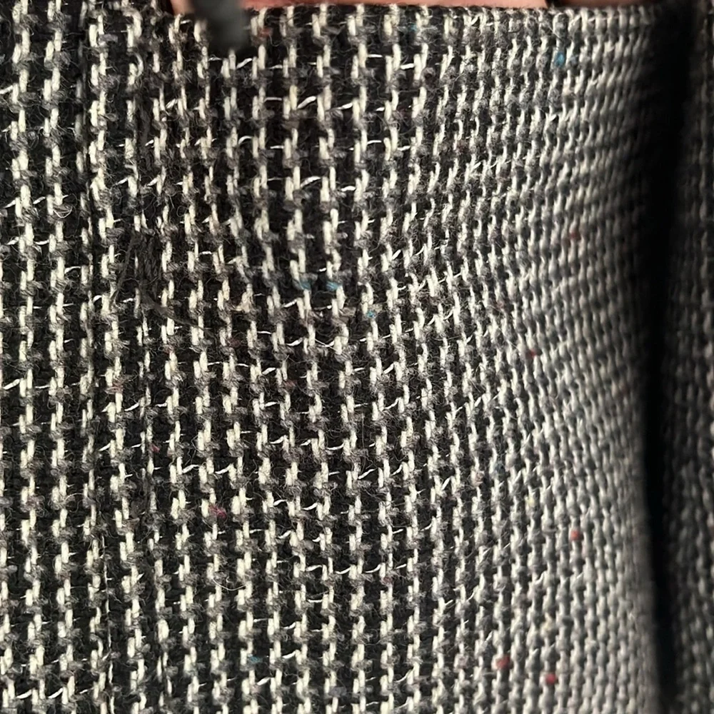 VINTAGE BANNER MENS TWEED BLAZER JACKET GRAY BLACK WHITE SIZE 40R